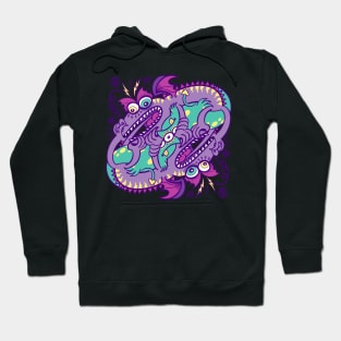 Two mad fighting dragons engage in furious combat Hoodie